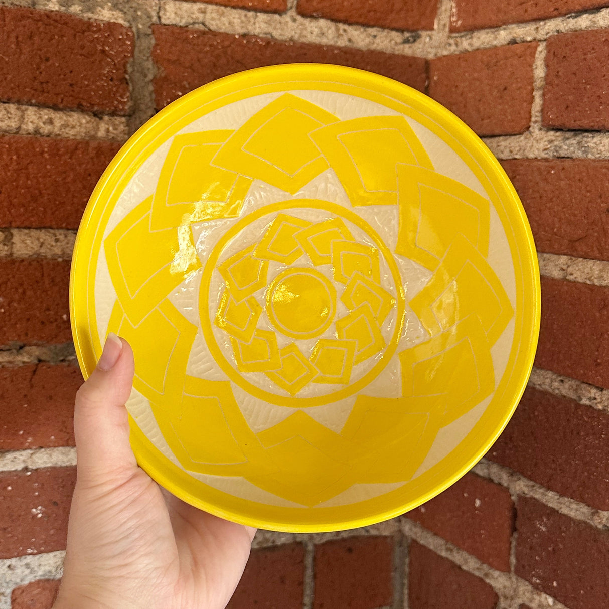 Lemon Yellow Carved Bowl | Cindy Walker Davidson