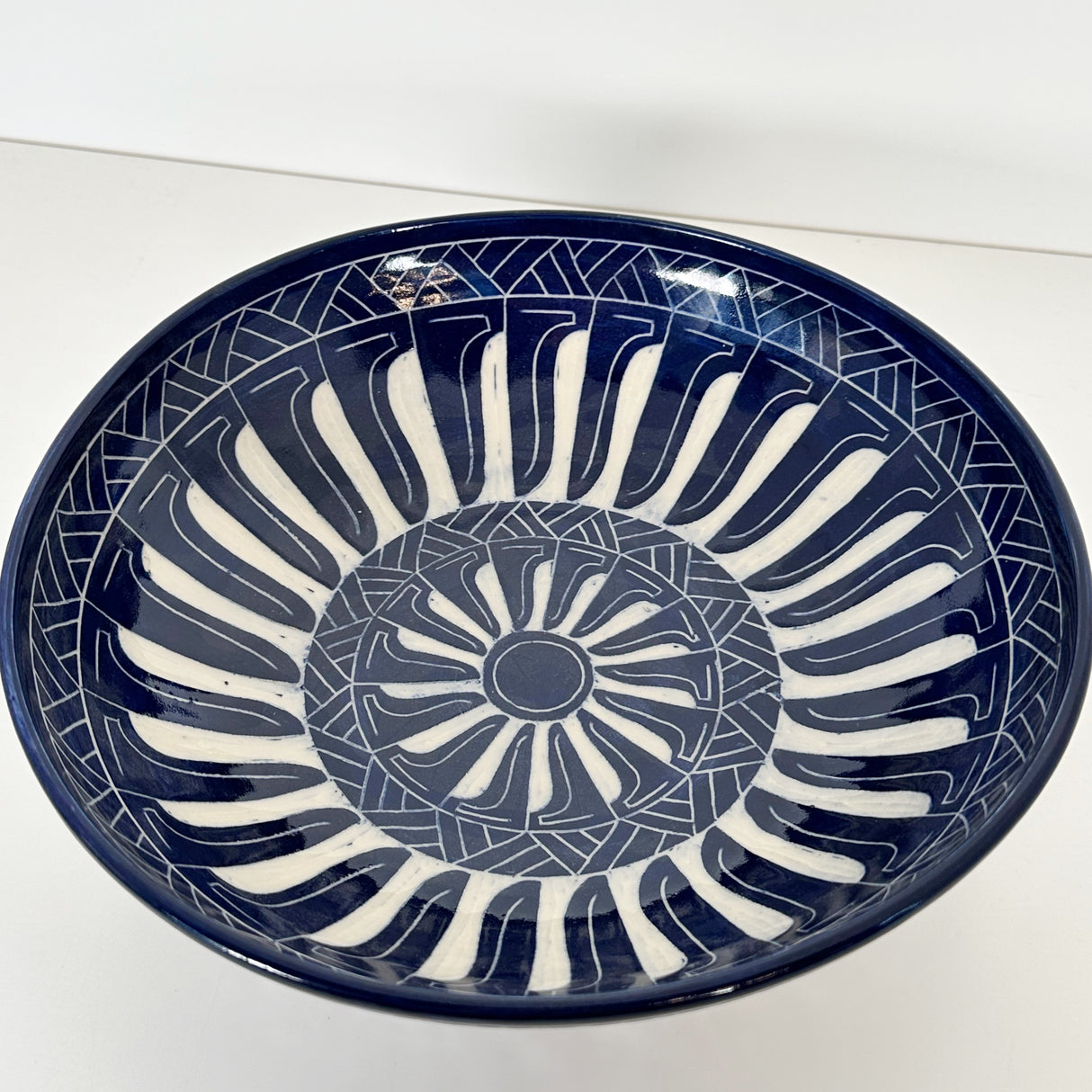 Rich Cobalt Blue Carved Bowl | Cindy Walker Davidson
