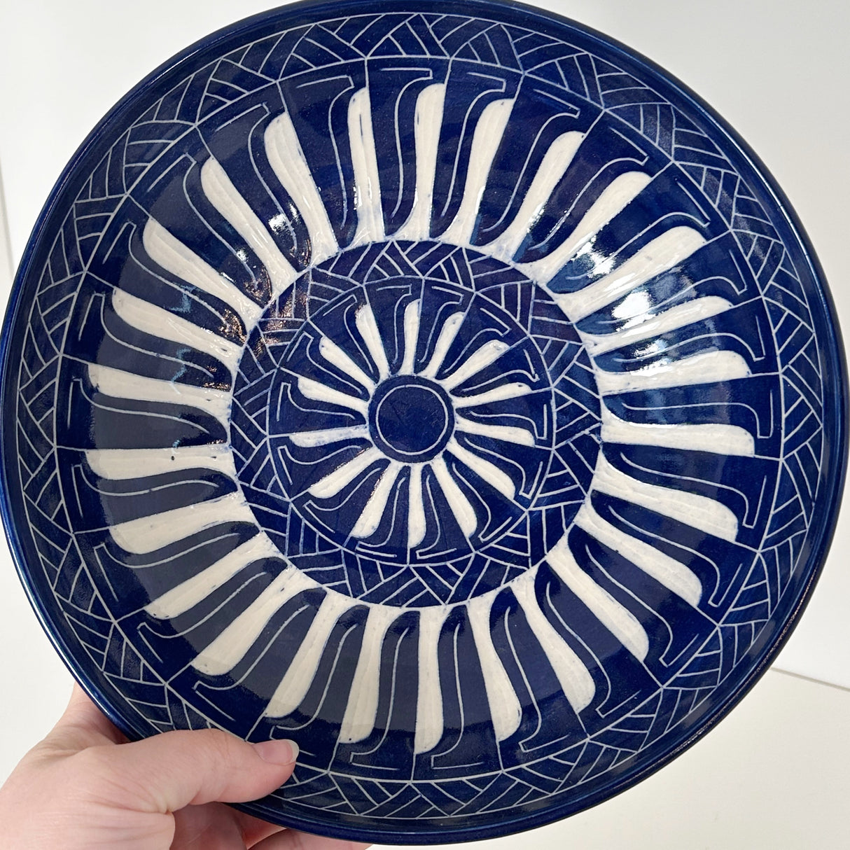 Rich Cobalt Blue Carved Bowl | Cindy Walker Davidson