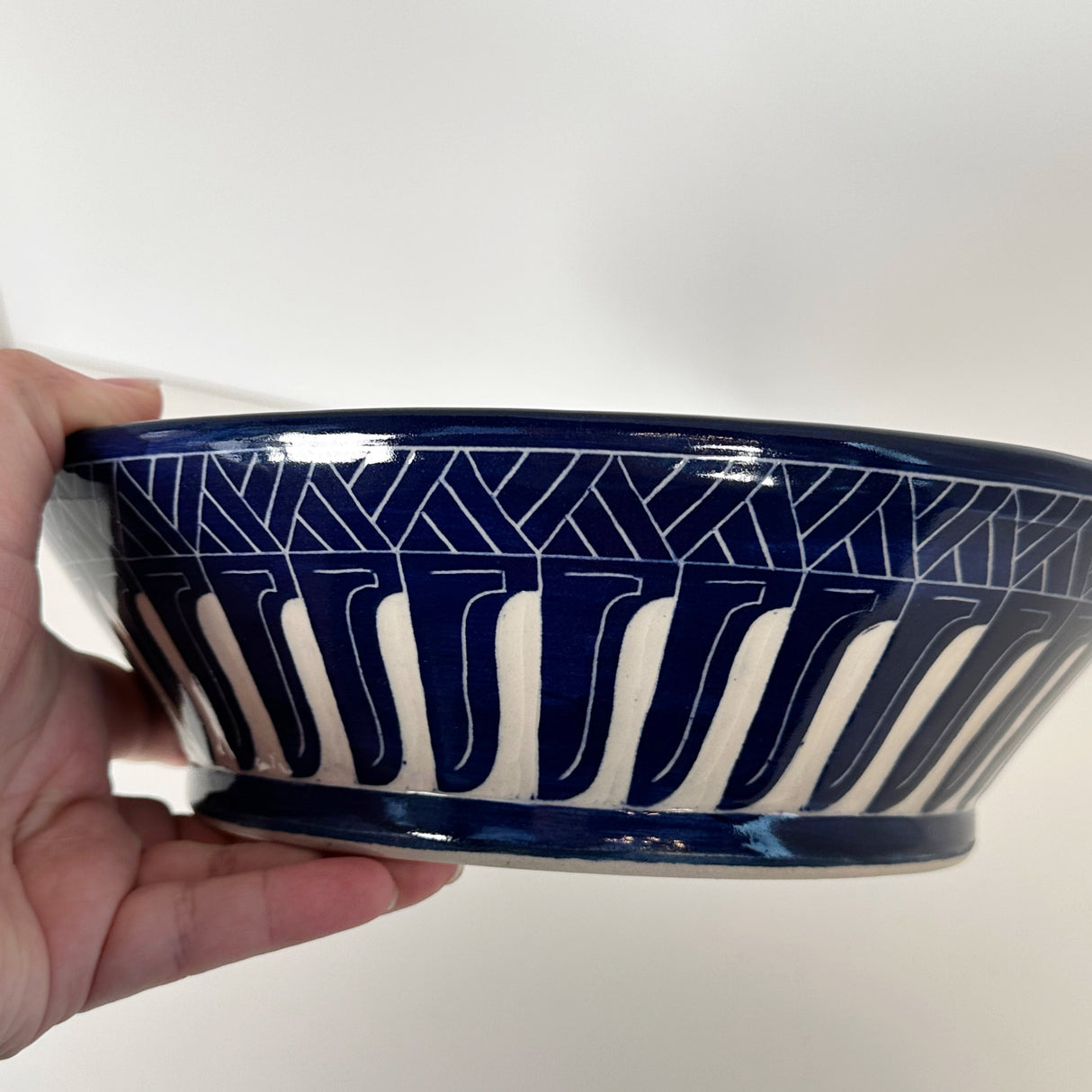 Rich Cobalt Blue Carved Bowl | Cindy Walker Davidson