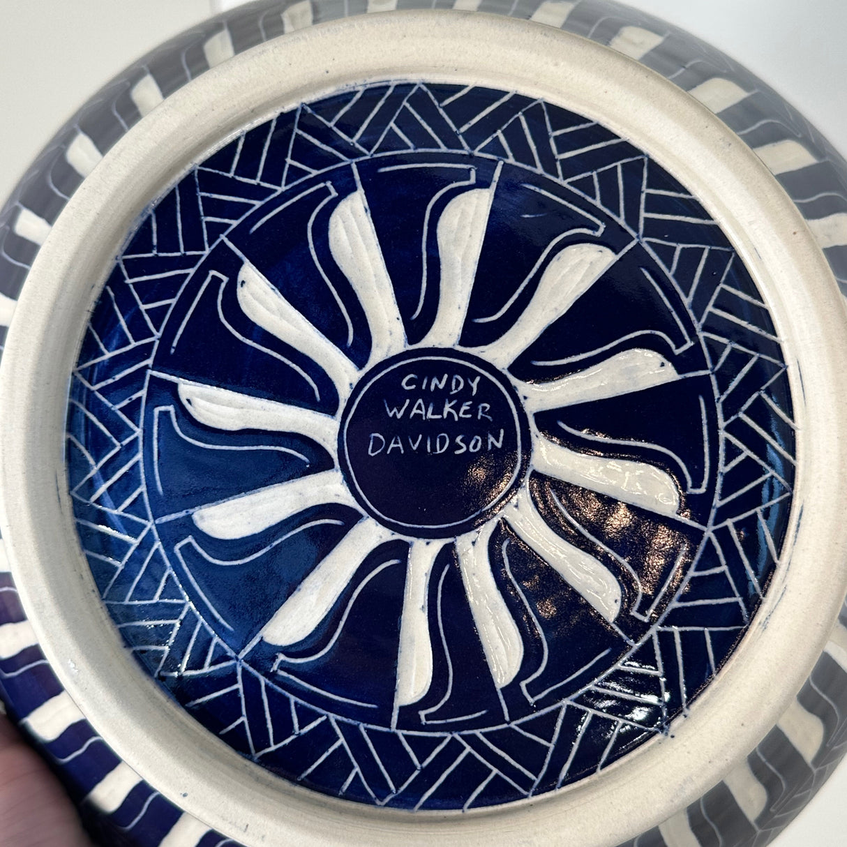 Rich Cobalt Blue Carved Bowl | Cindy Walker Davidson