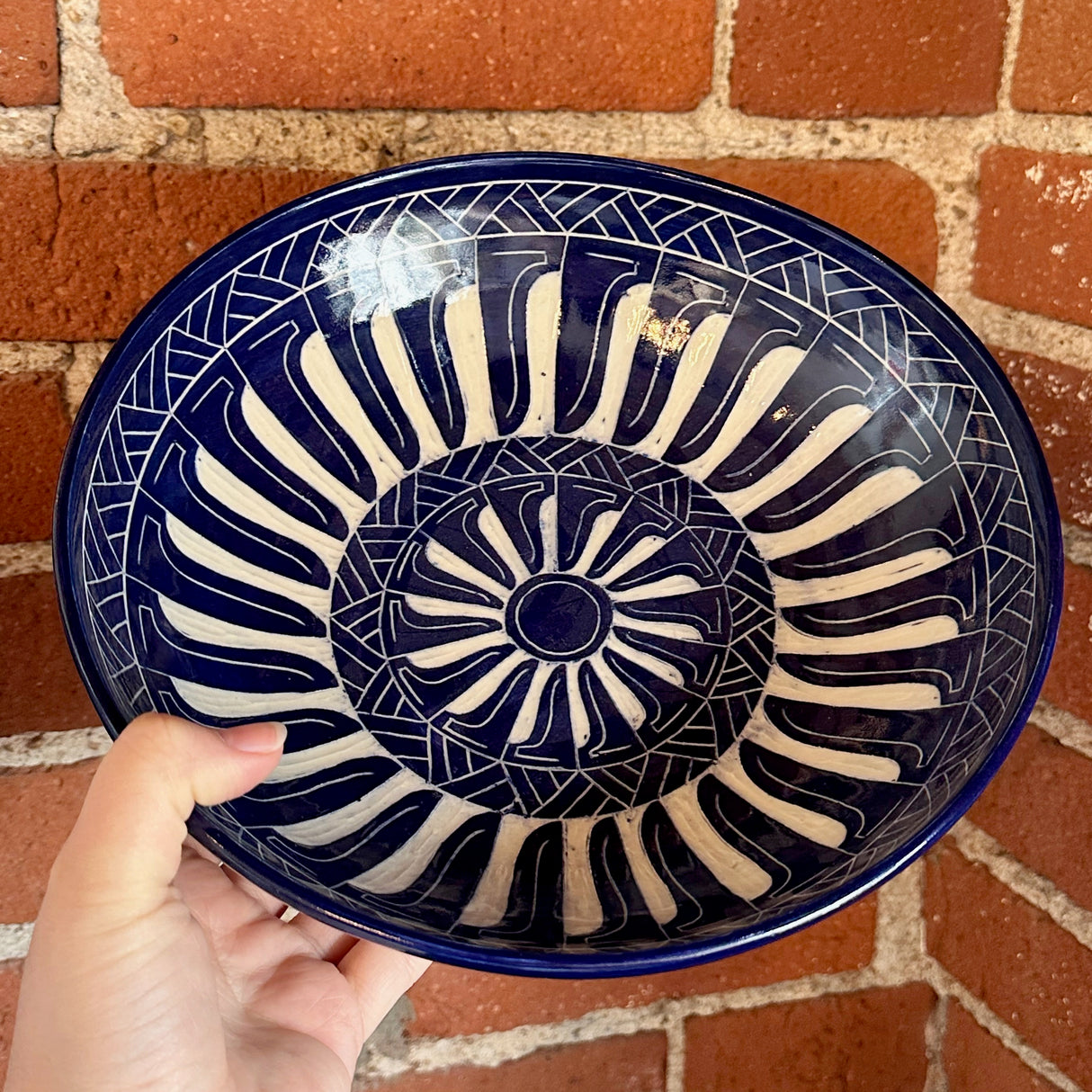 Rich Cobalt Blue Carved Bowl | Cindy Walker Davidson