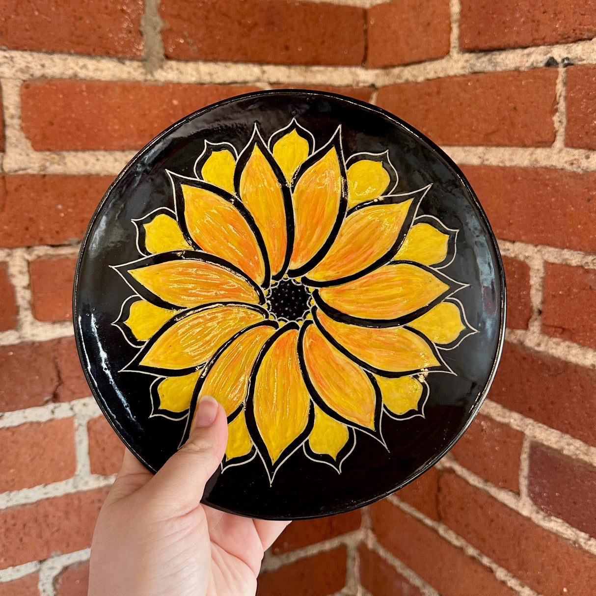 Carved Sunflower Plate | Cindy Walker Davidson