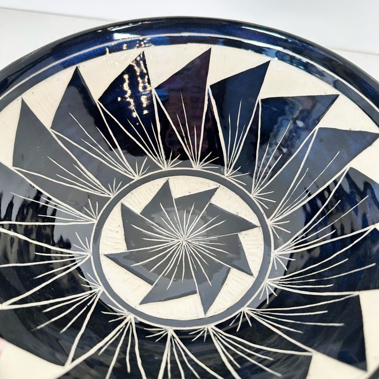 Dark Blue Carved Bowl | Cindy Walker Davidson