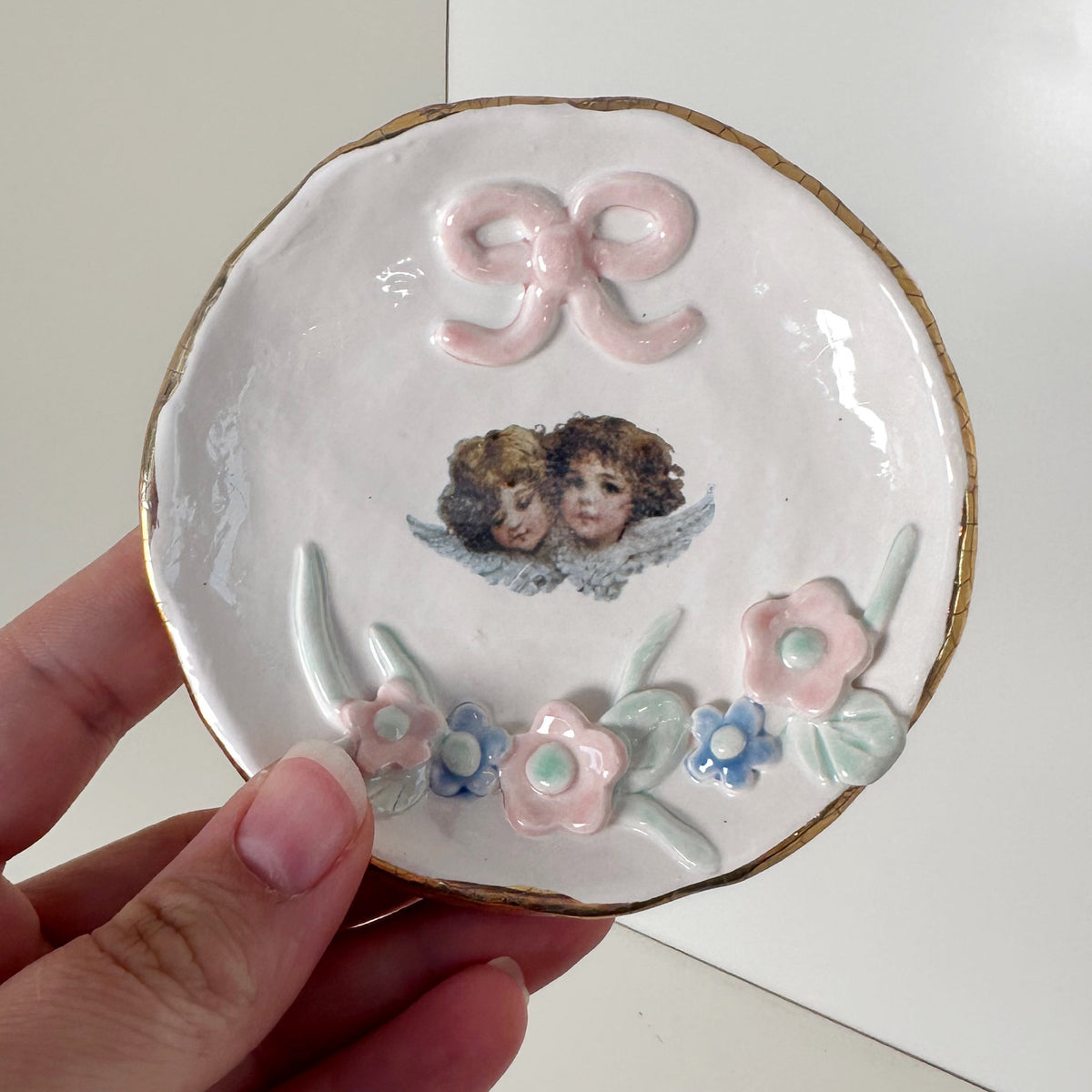 Angel Twins Dish- featuring vintage artwork | Jessica Walker