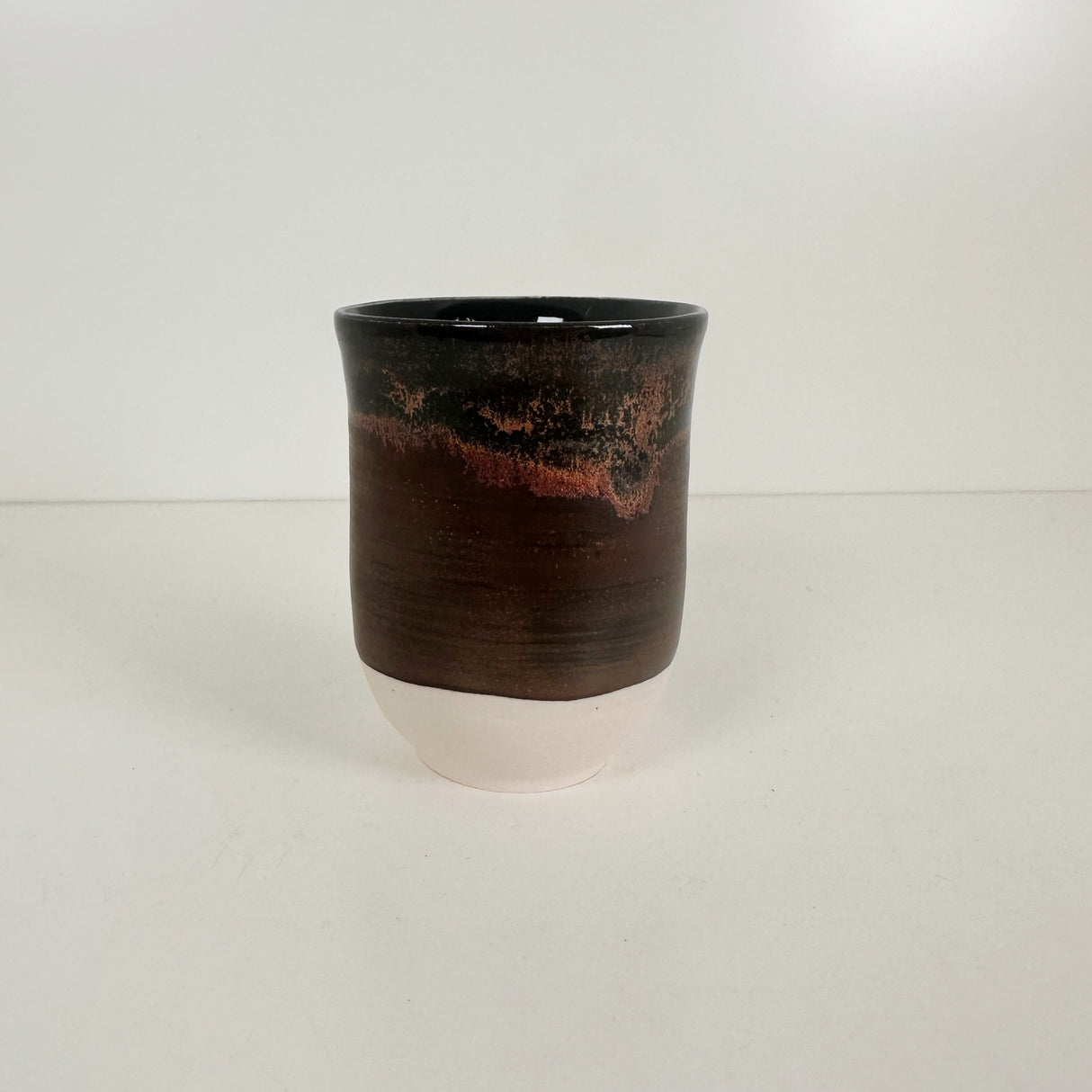 Black & Tan Smooth Satin Cup with Tea Dust Sparkle | Madeleine Schmidt