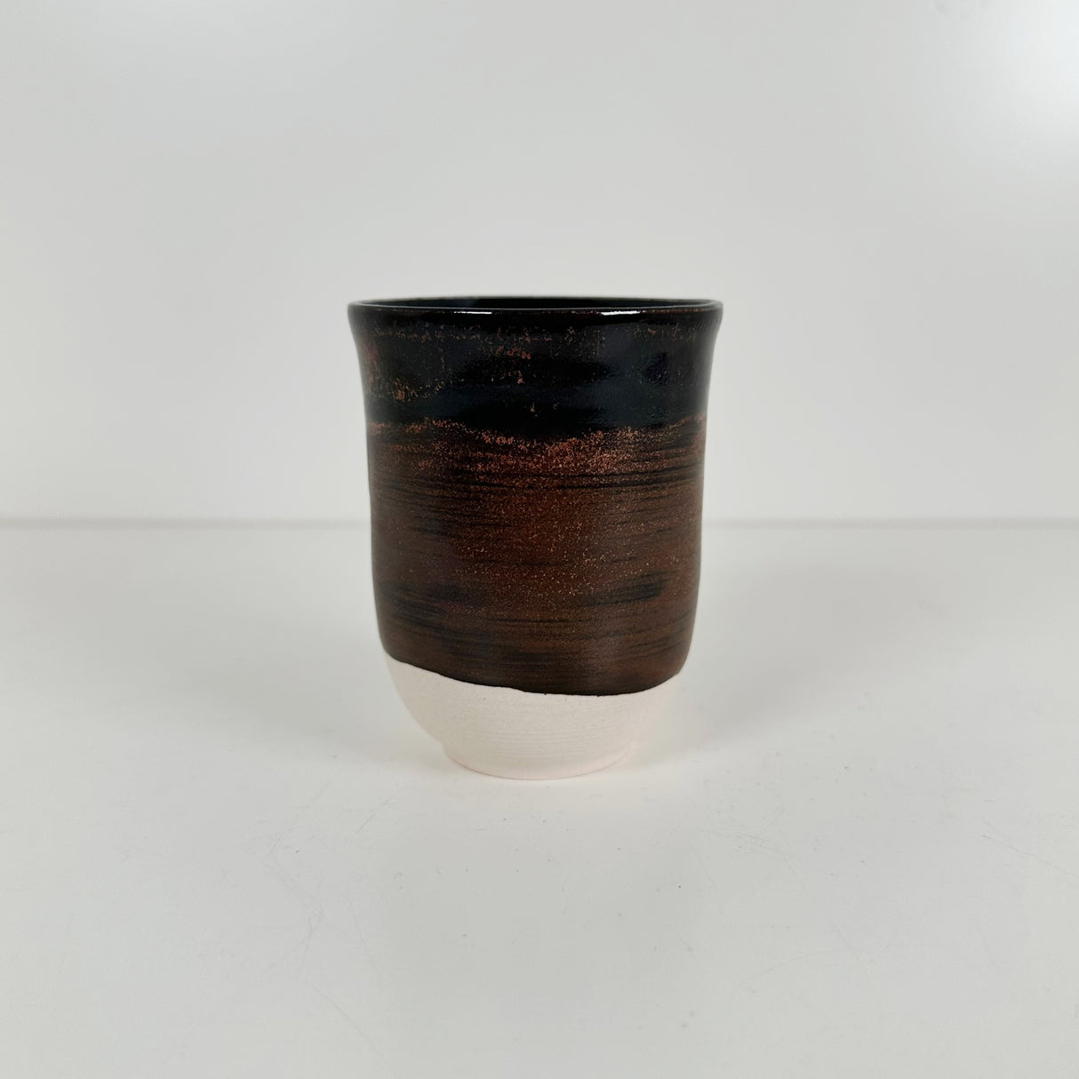 Black & Tan Smooth Satin Cup with Tea Dust Sparkle | Madeleine Schmidt