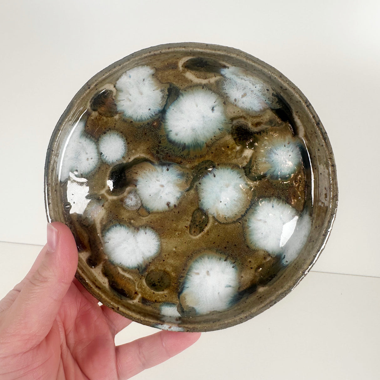 Winter Woods and Blue Green Speckled Stoneware Dishes | Madeleine Schmidt
