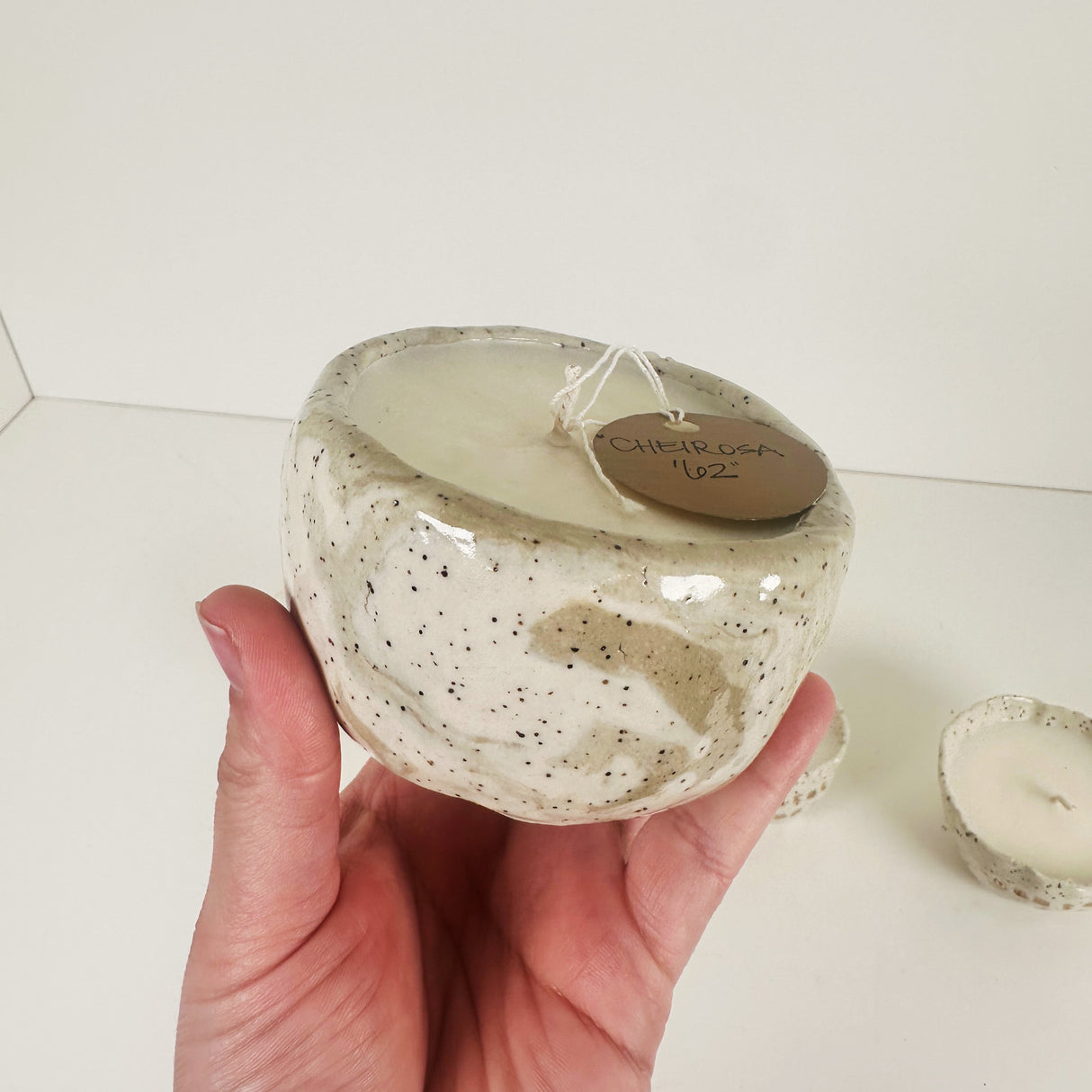 Speckled Stoneware Bowls Featuring 22k Gold and Designer Fragrances | Madeleine Schmidt