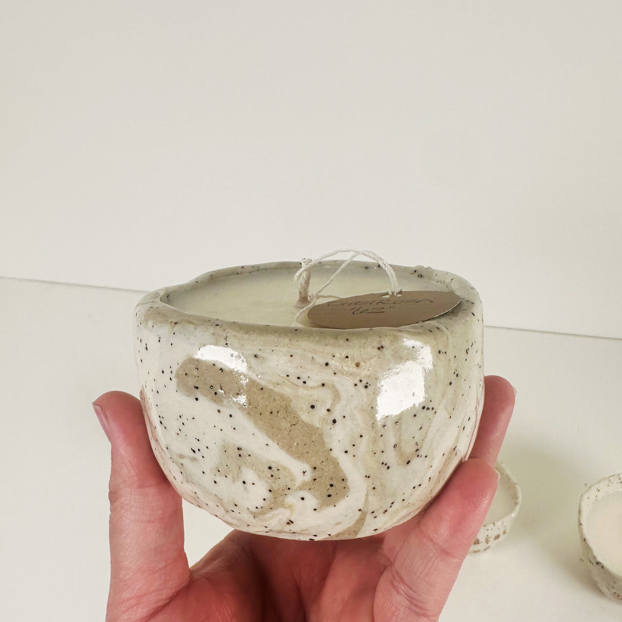 Speckled Stoneware Bowls Featuring 22k Gold and Designer Fragrances | Madeleine Schmidt