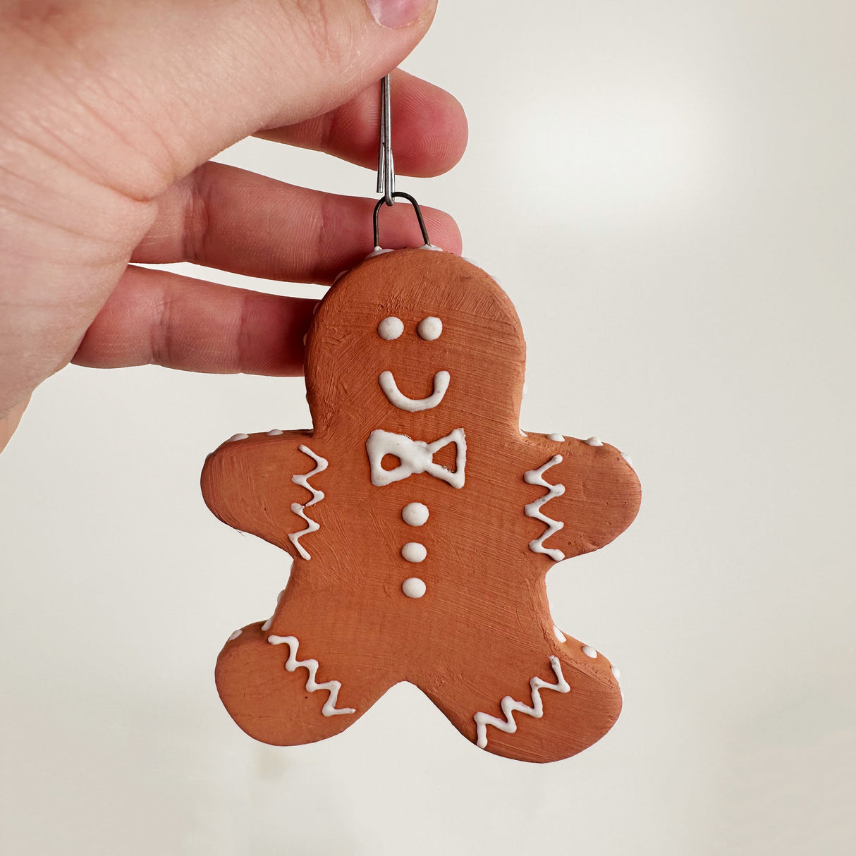 Terracotta Gingerbread with Bowtie Ornament | Once & Future Things
