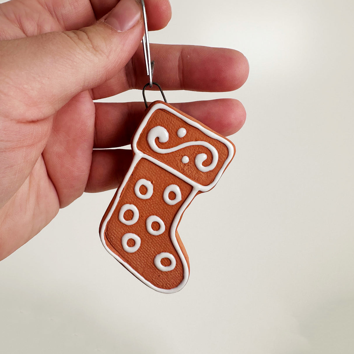 Terracotta Polka Dot Stocking Ornament | Once & Future Things