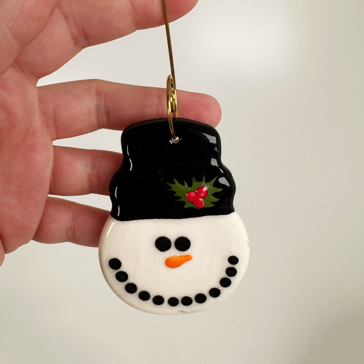 Ceramic Snowman Ornament- C | Once & Future Things