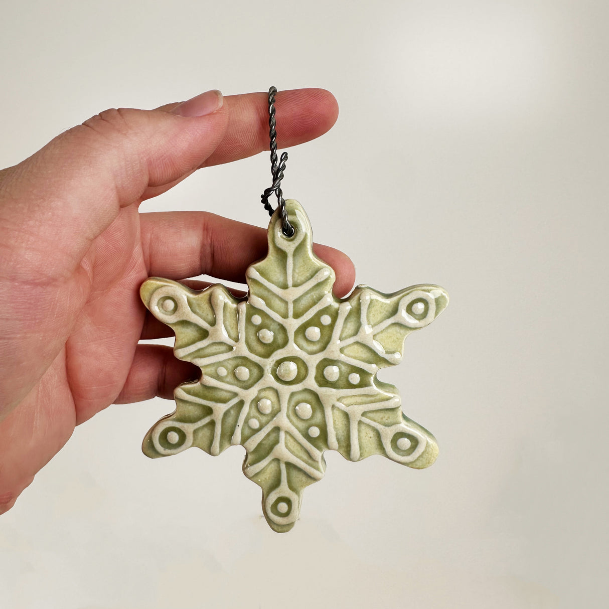 Ceramic Green Ornament- A | Once & Future Things