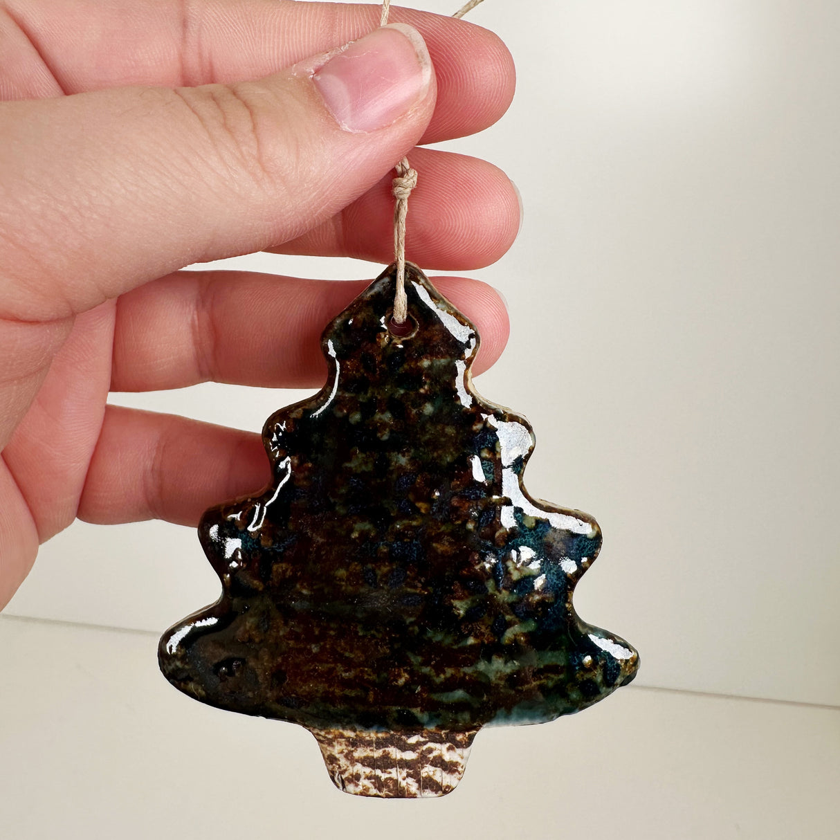 Ceramic Shimmering Green Tree Ornament | Once & Future Things