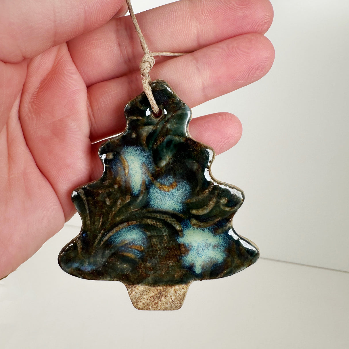 Ceramic Shimmering White Polka Dot Tree Ornament | Once & Future Things