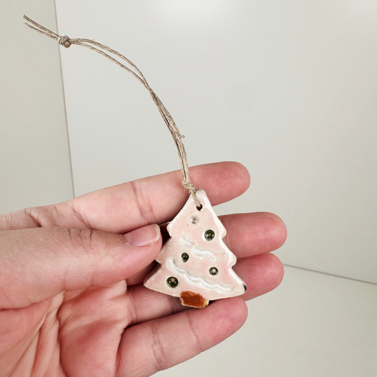 Ceramic Mini Pink Tree Ornament- A | Once & Future Things