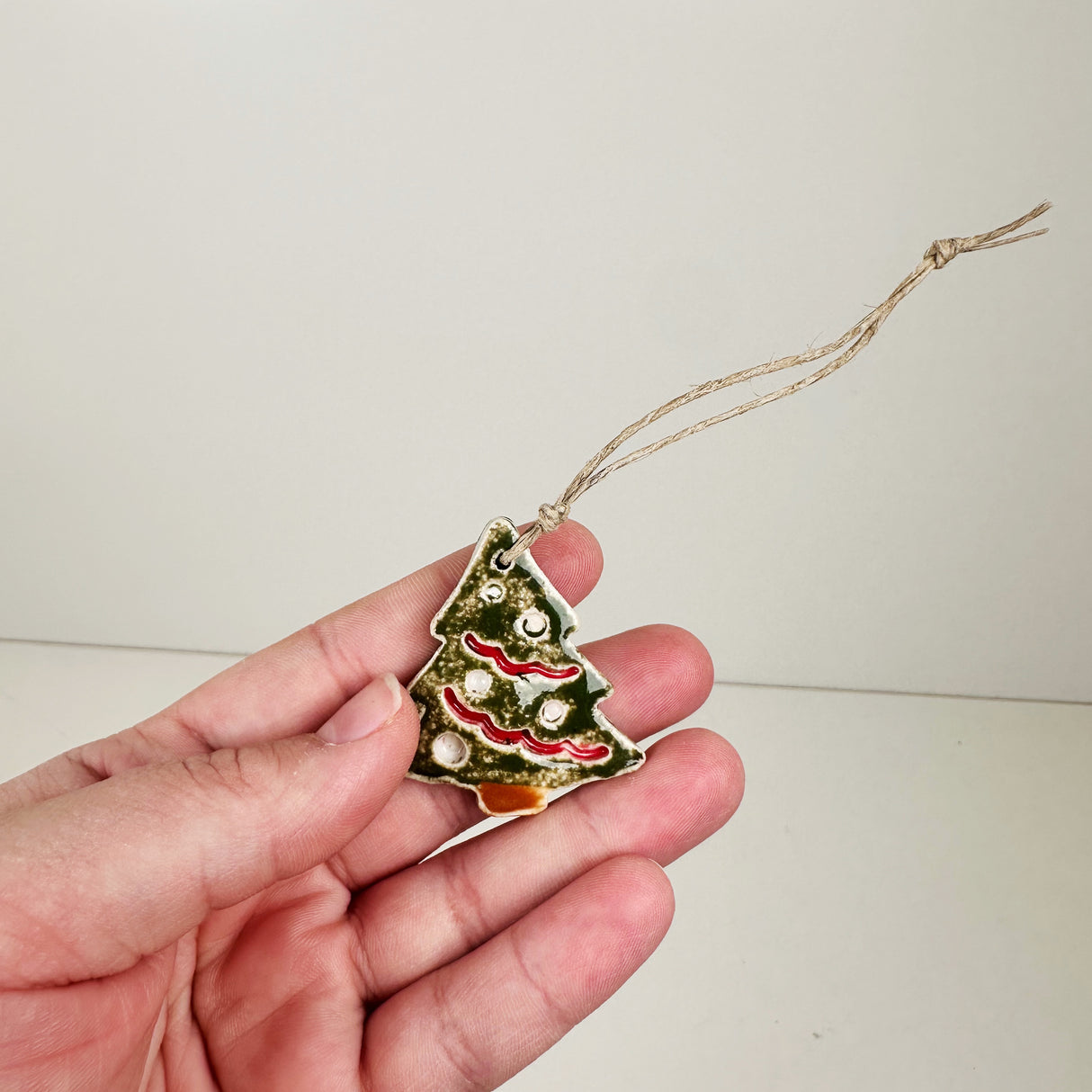 Ceramic Mini Dark Green Tree Ornament- A | Once & Future Things