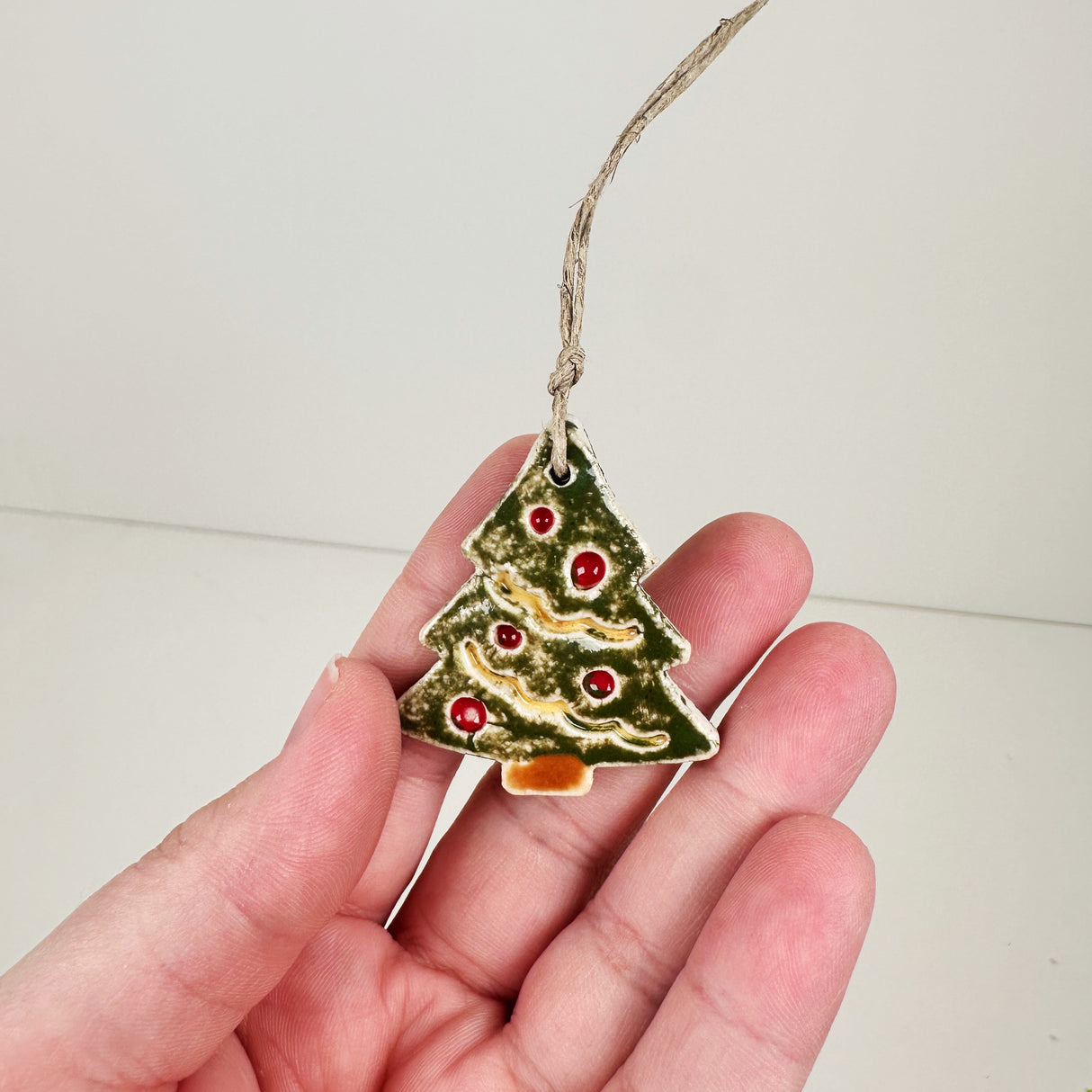 Ceramic Mini Dark Green Tree Ornament- B | Once & Future Things