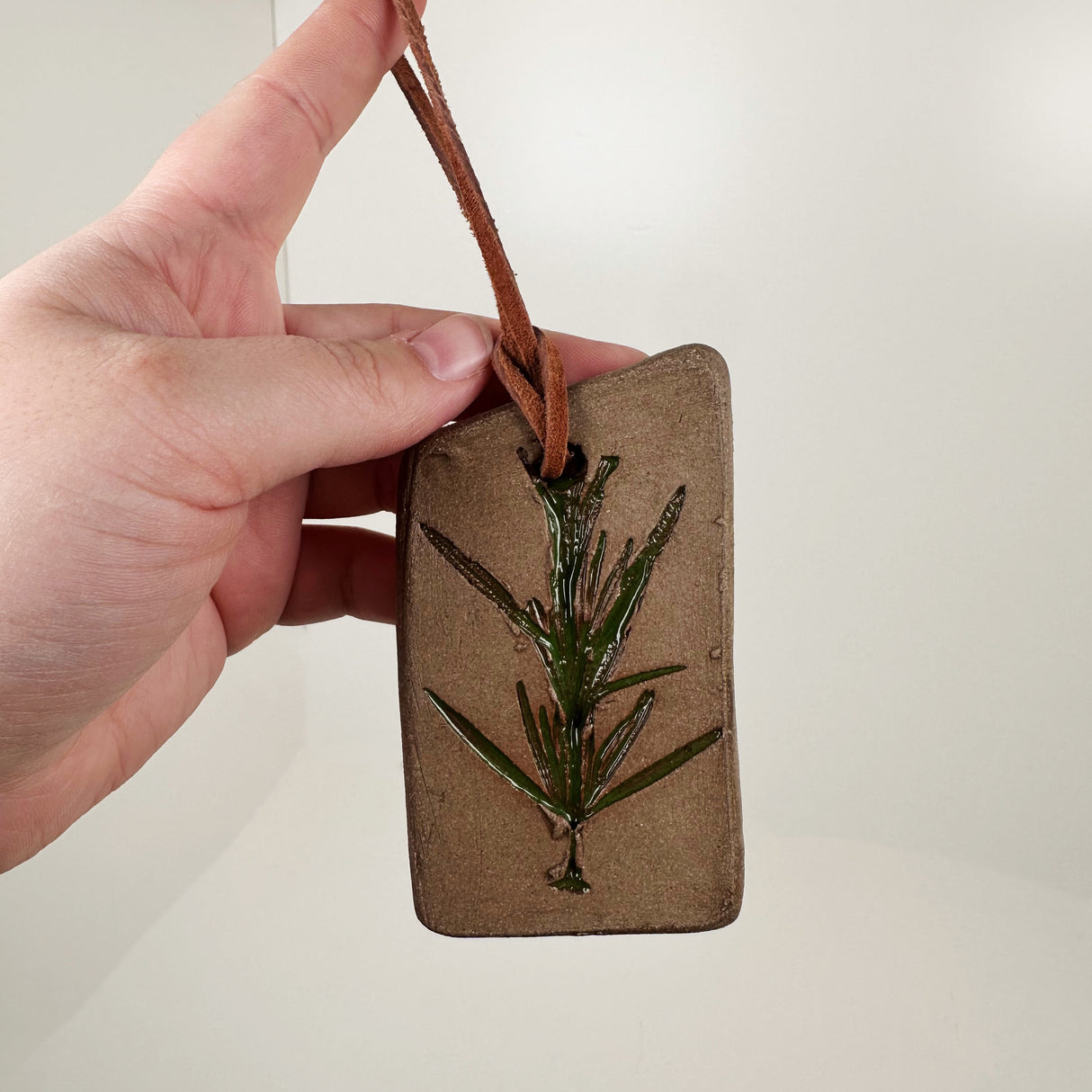 Rosemary Twig Ceramic Ornament- E | Triska Pottery