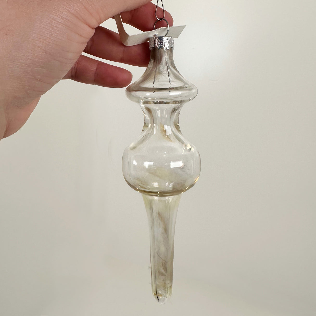 Yellow Tinted Swirl Handblown Glass Ornament- A | Jay Slack