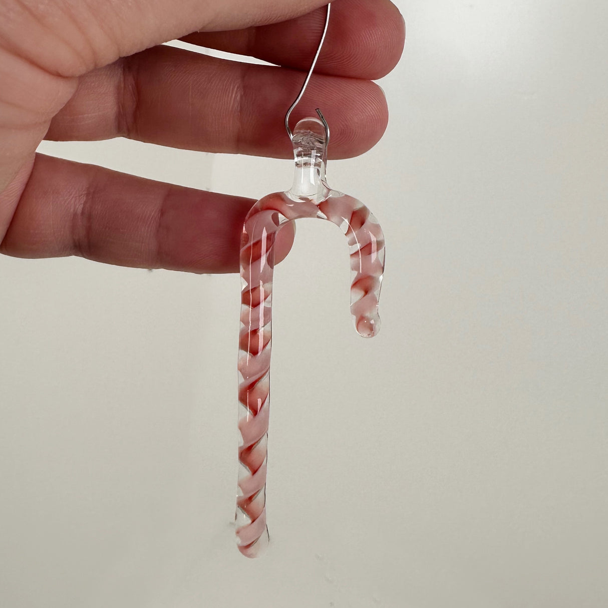 Handmade Mini Glass Red Candy Cane Ornament | Jay Slack