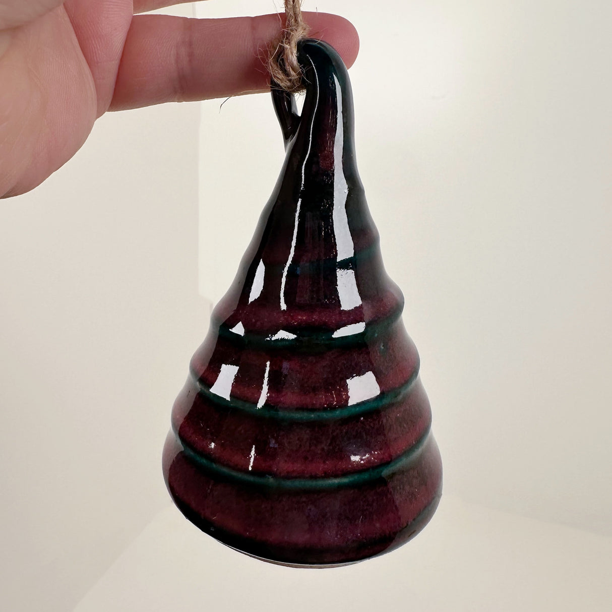 Dark Plum Green Tree Ornament with Hints of Blue | Catherine Aufdenkamp