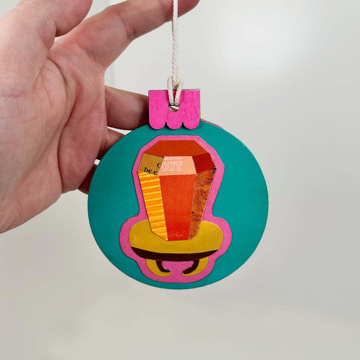 Ring Pop Painted Collage Ornament- Multiple Styles Available | Jackie Myers Art