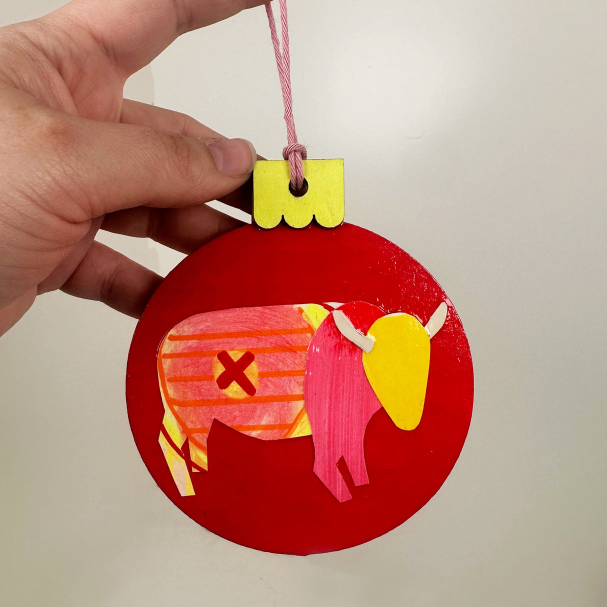 Painted Collage Buffalo Ornament- Multiple Styles Available | Jackie Myers Art