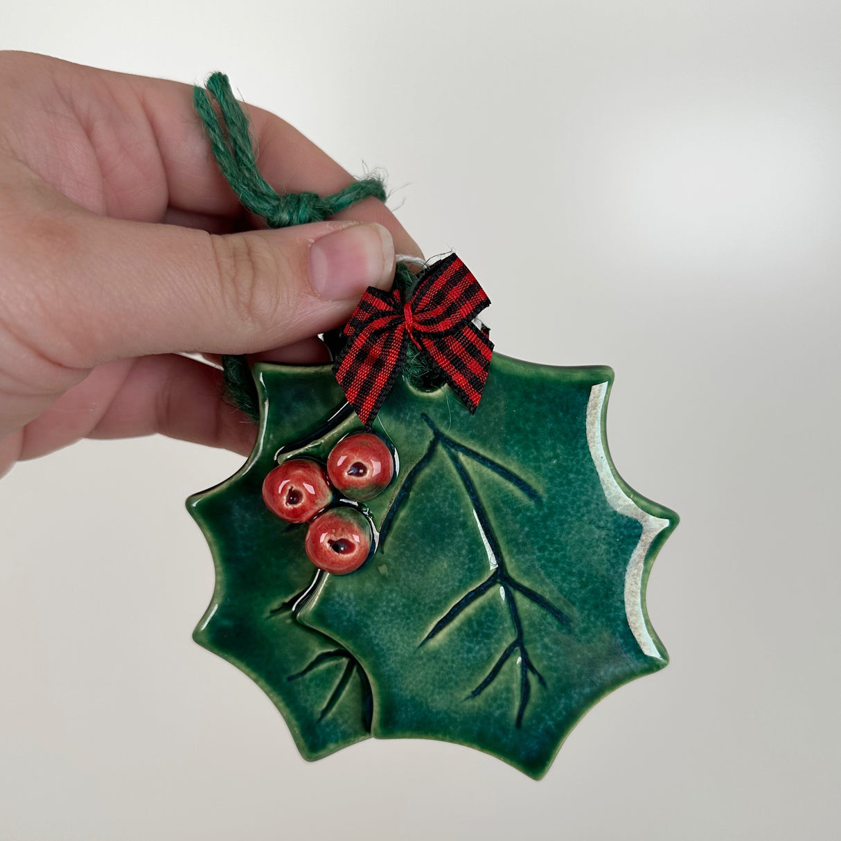 Double Leaf Mistletoe Ceramic Ornament | Sherry Strickland