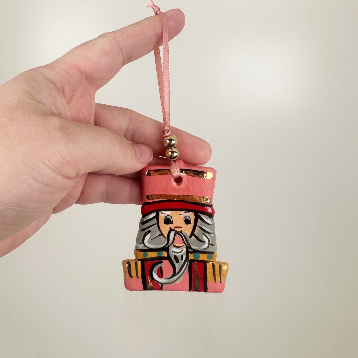 Handpainted Pink Nutcracker Ornament | Poppy Chick Studio