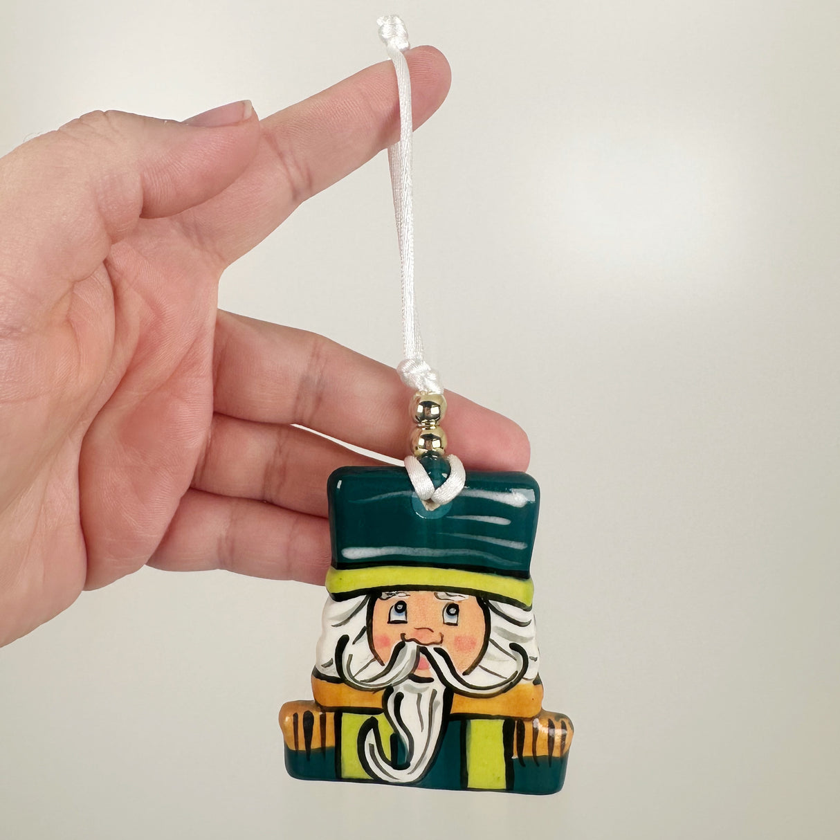 Handpainted Dark Teal Green Nutcracker Ornament | Poppy Chick Studio