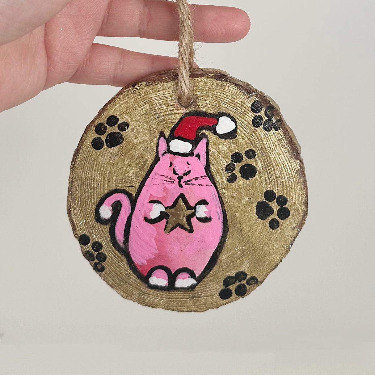 Painted Cats Wooden Ornaments | F Thompson