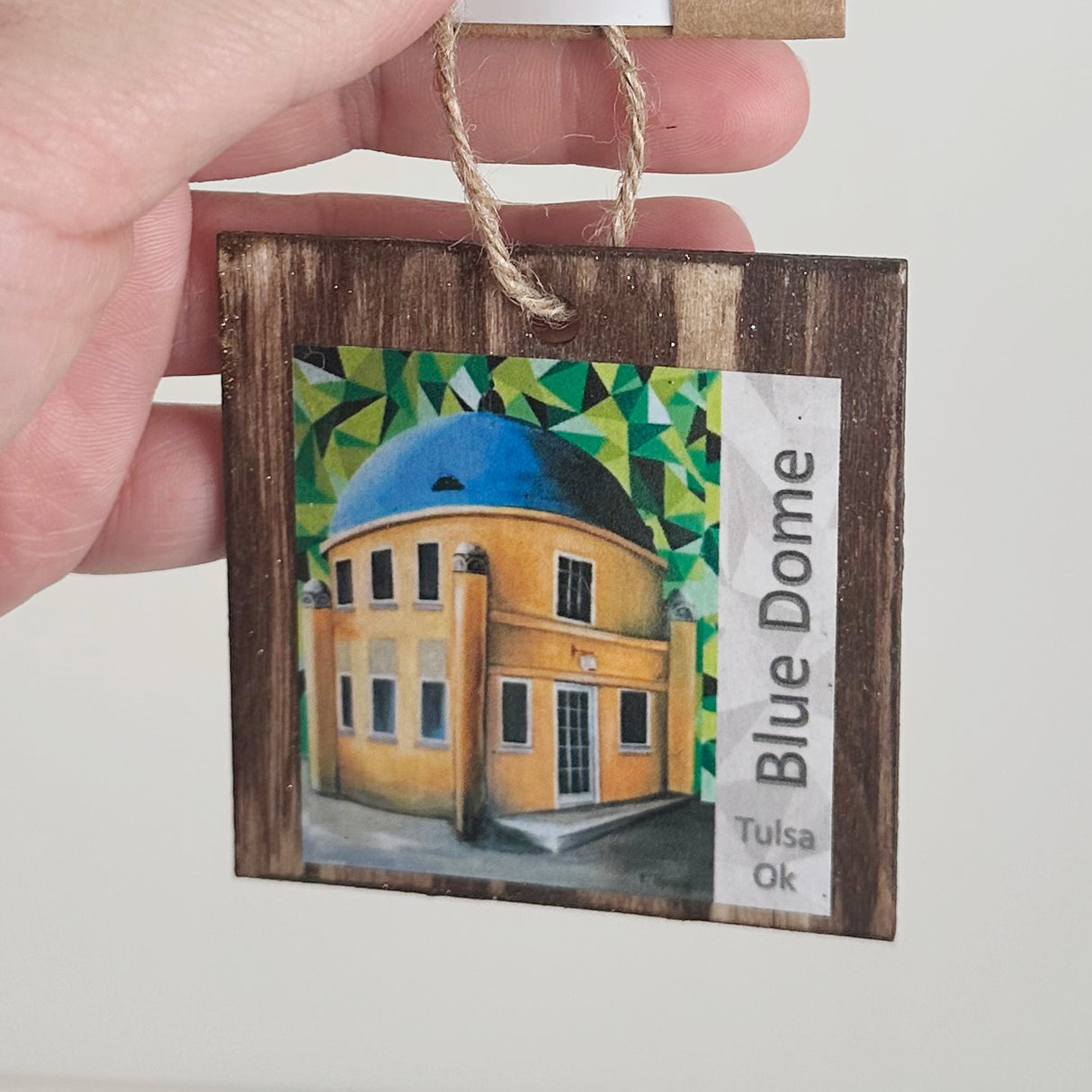 Tulsa Blue Dome Wooden Ornaments | F Thompson