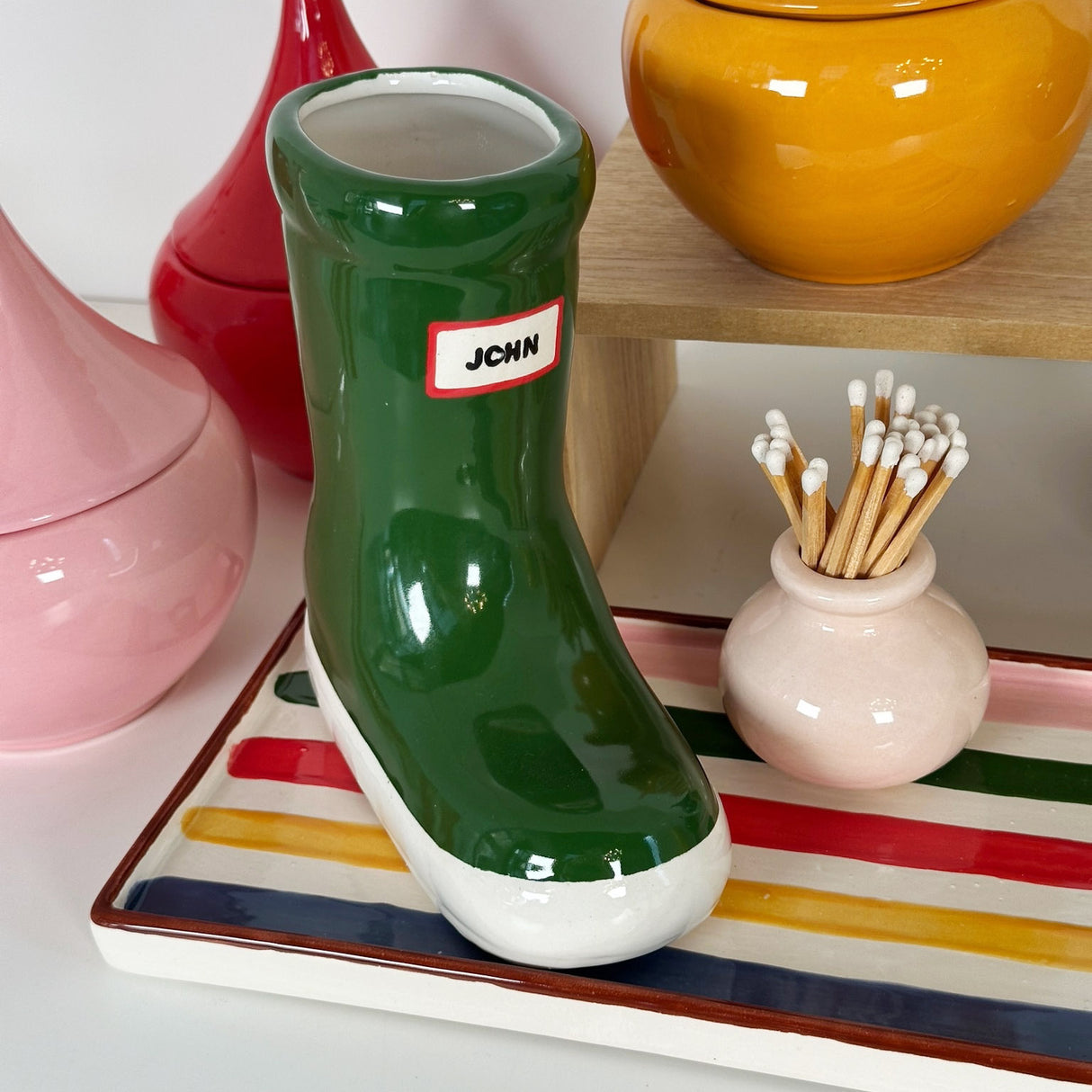 Low Profile Tray with Multicolor Stripes | Wholesale