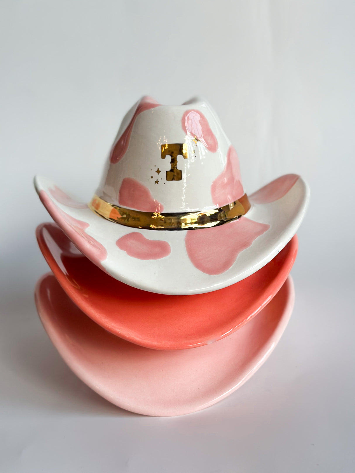 Monogrammed Cow Print Cowboy Hat