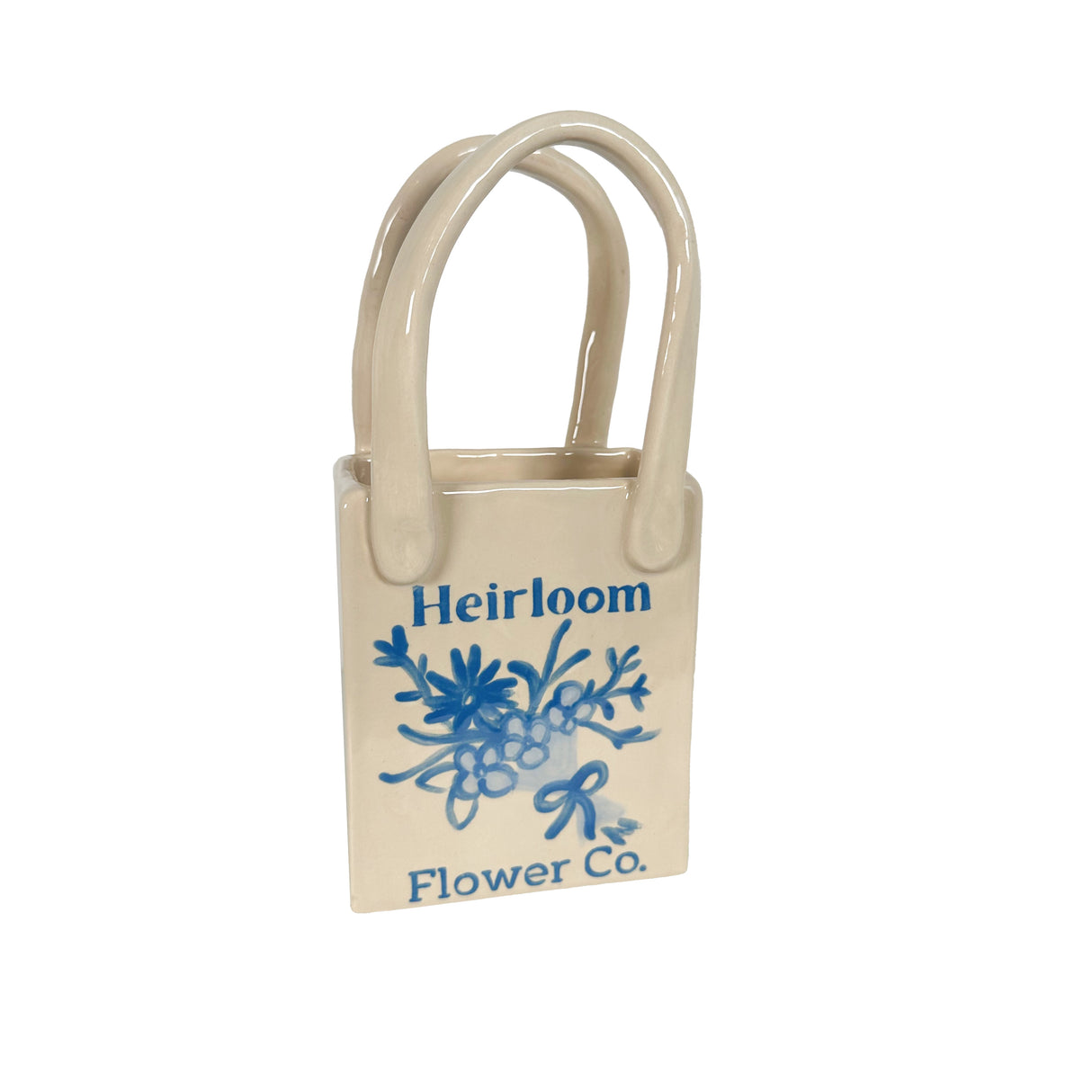 Heirloom Flower Tote Bag Bud Vase Featuring Handpainted Artwork