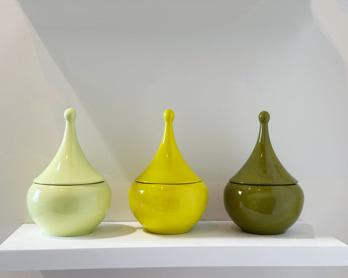 Teardrop Jars in Martini Green