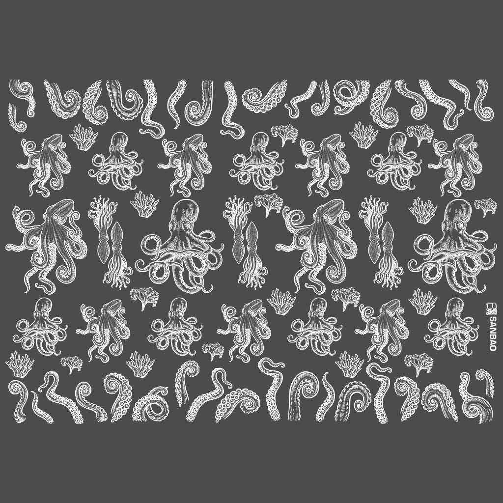 Octopus Underglaze Transfer