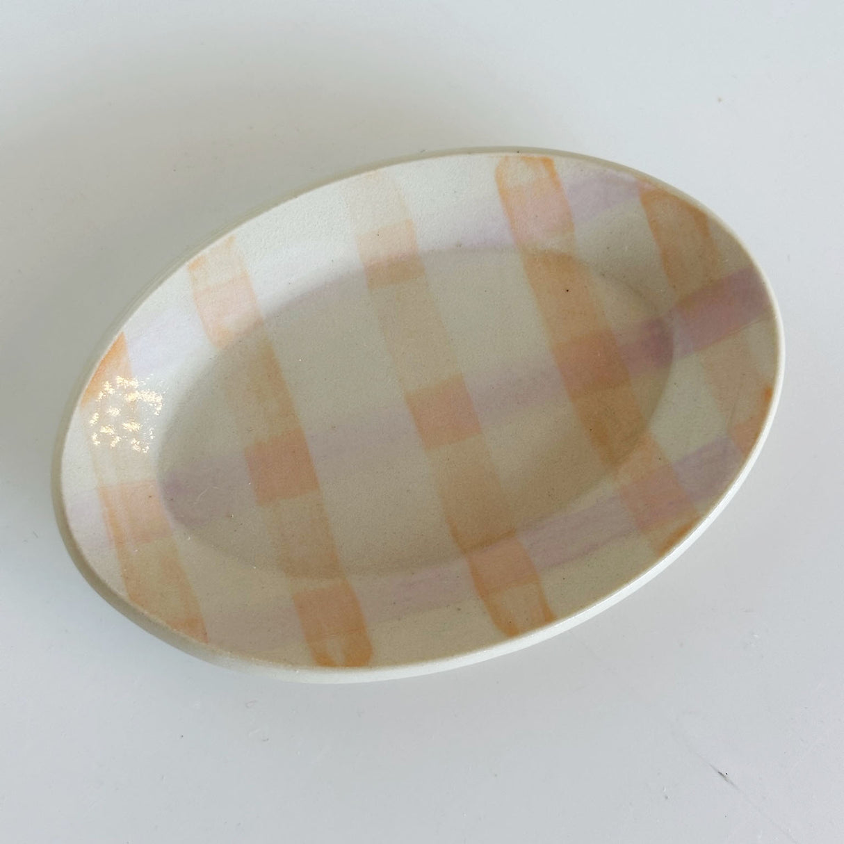 Oval Gingham Dishes | Terra Clay Co.
