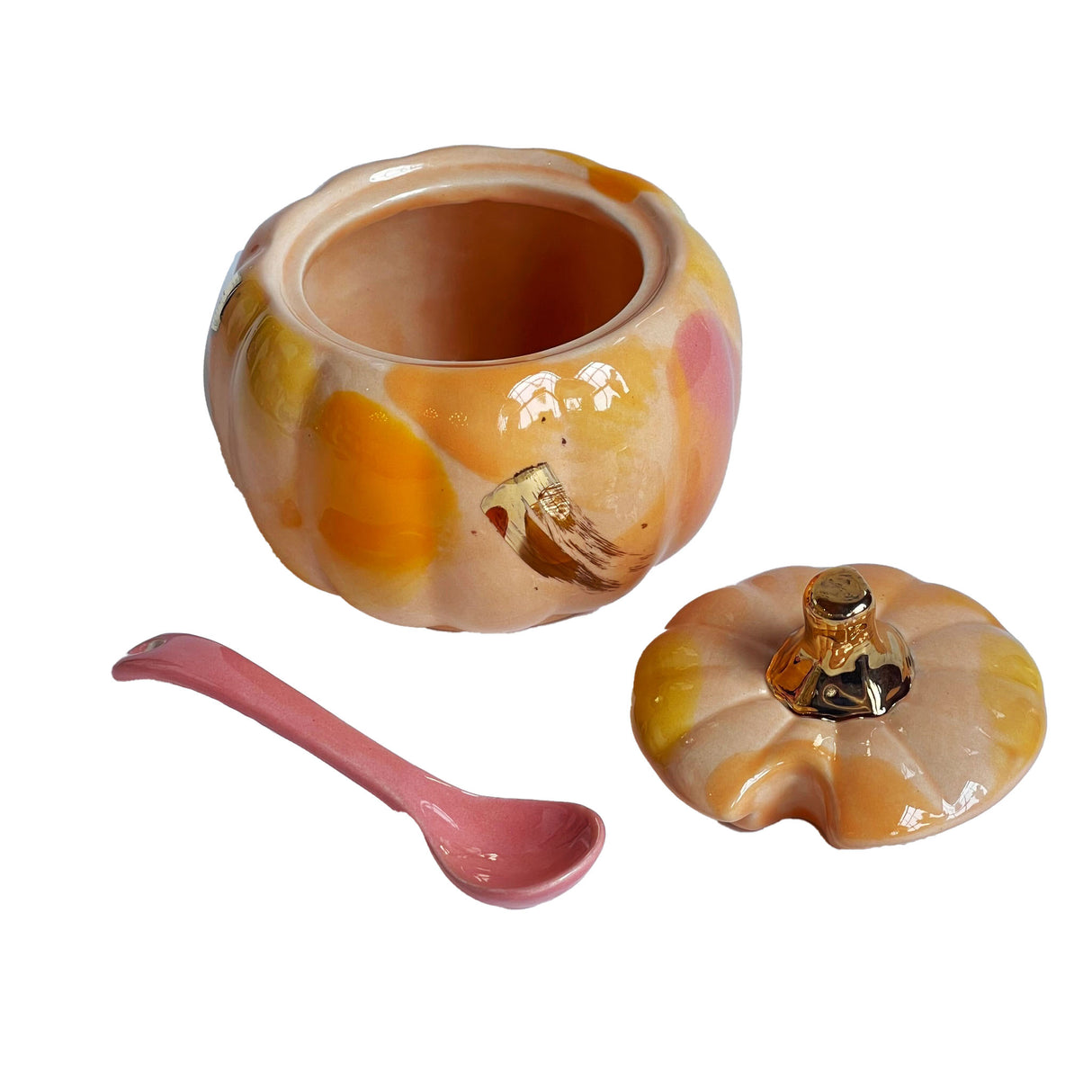 Pumpkin Sugar Pot, Spoon, and Creamer | Wholesale