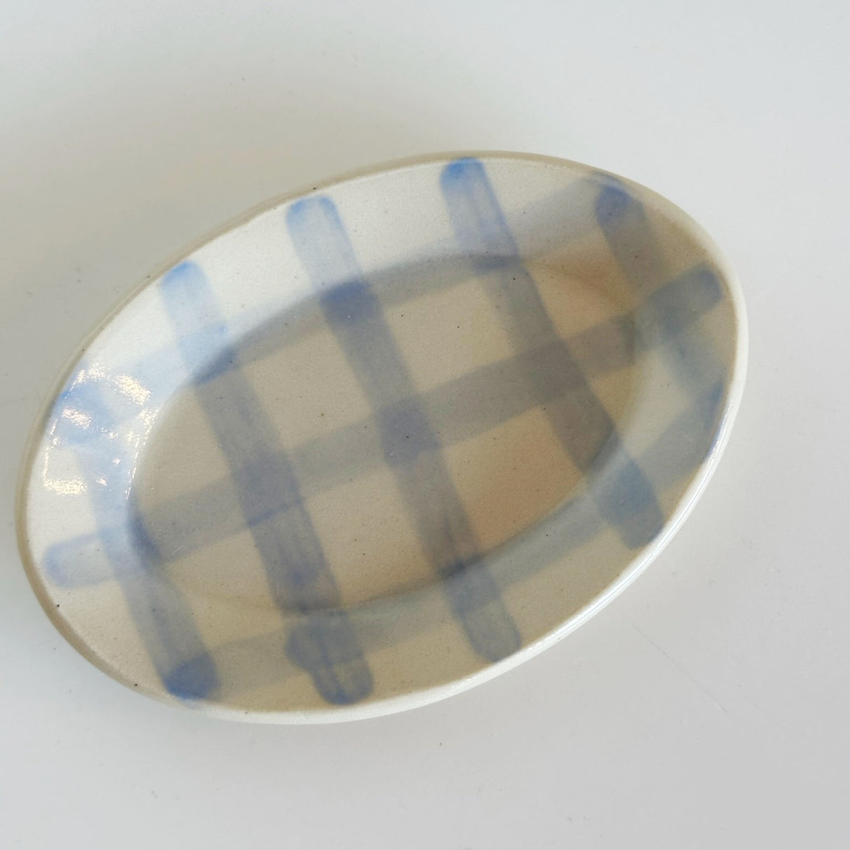 Oval Gingham Dishes | Terra Clay Co.