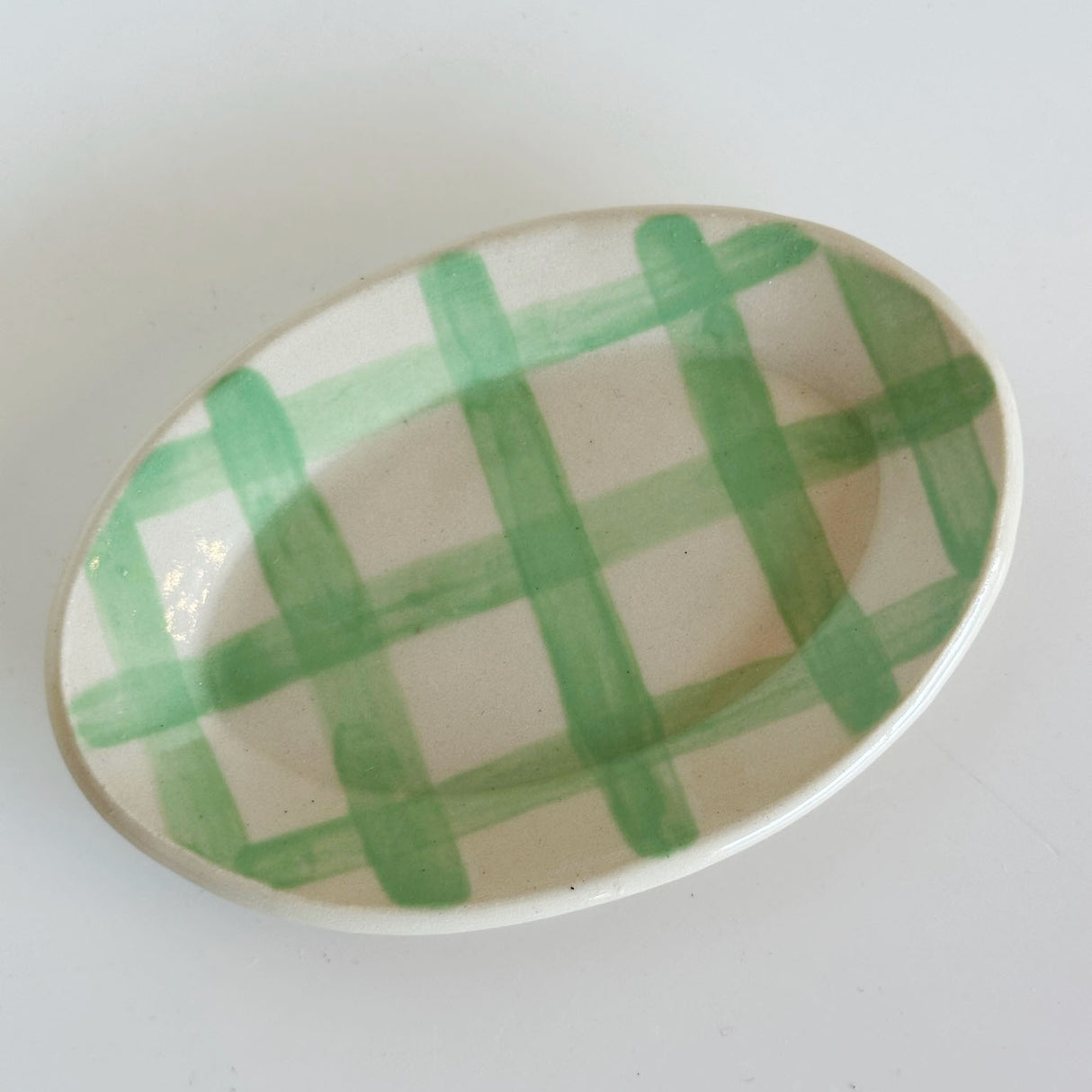 Oval Gingham Dishes | Terra Clay Co.