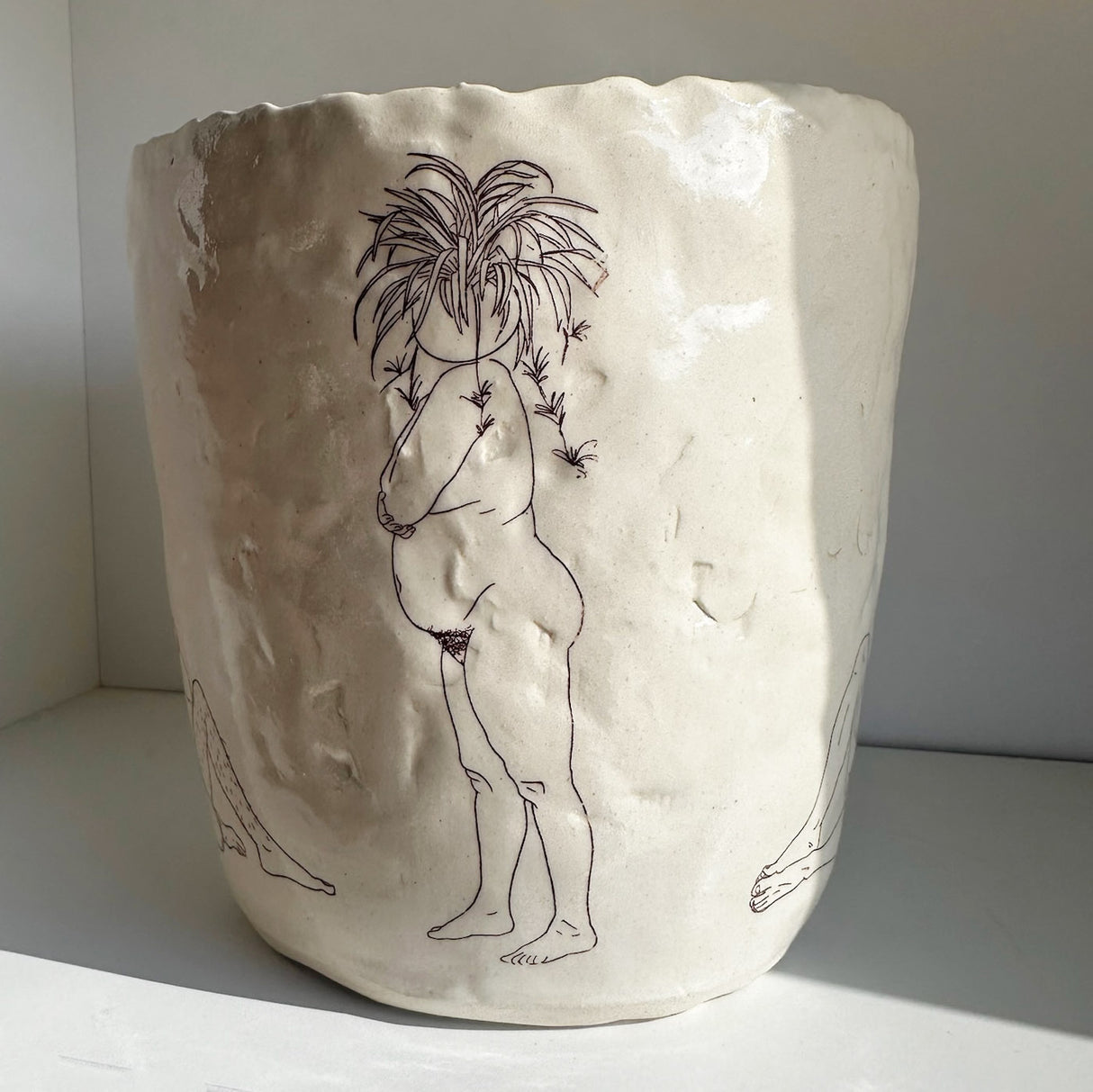 Large Pinch Planter Featuring Nudist Potted Plants-B