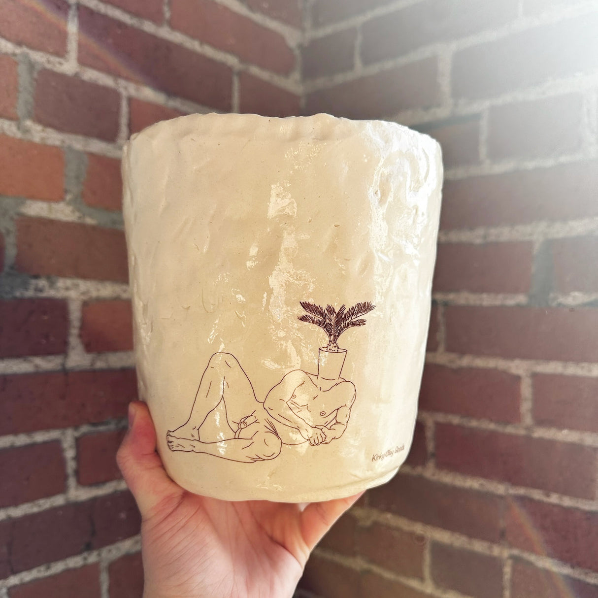 Large Pinch Planter Featuring Nudist Potted Plants-B