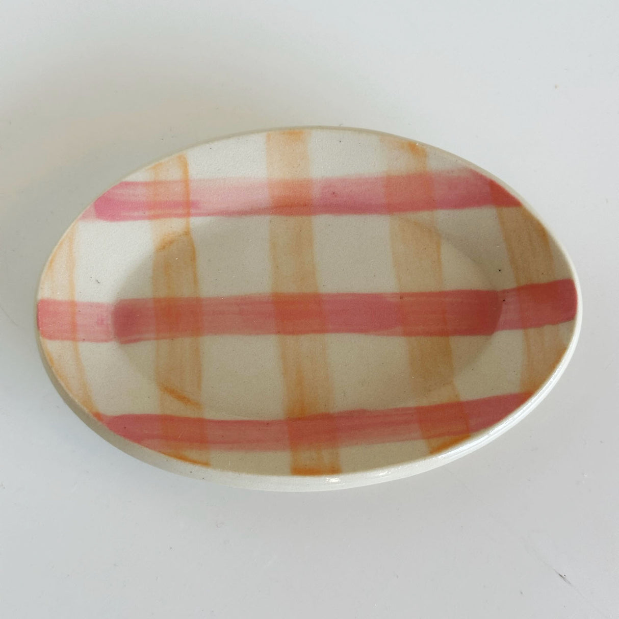 Oval Gingham Dishes | Terra Clay Co.