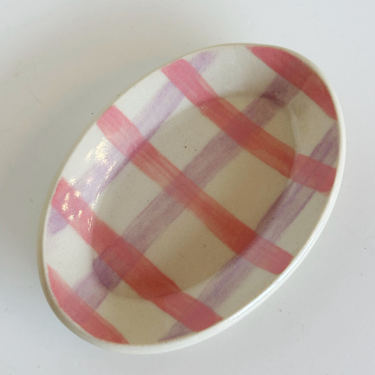 Oval Gingham Dishes | Terra Clay Co.