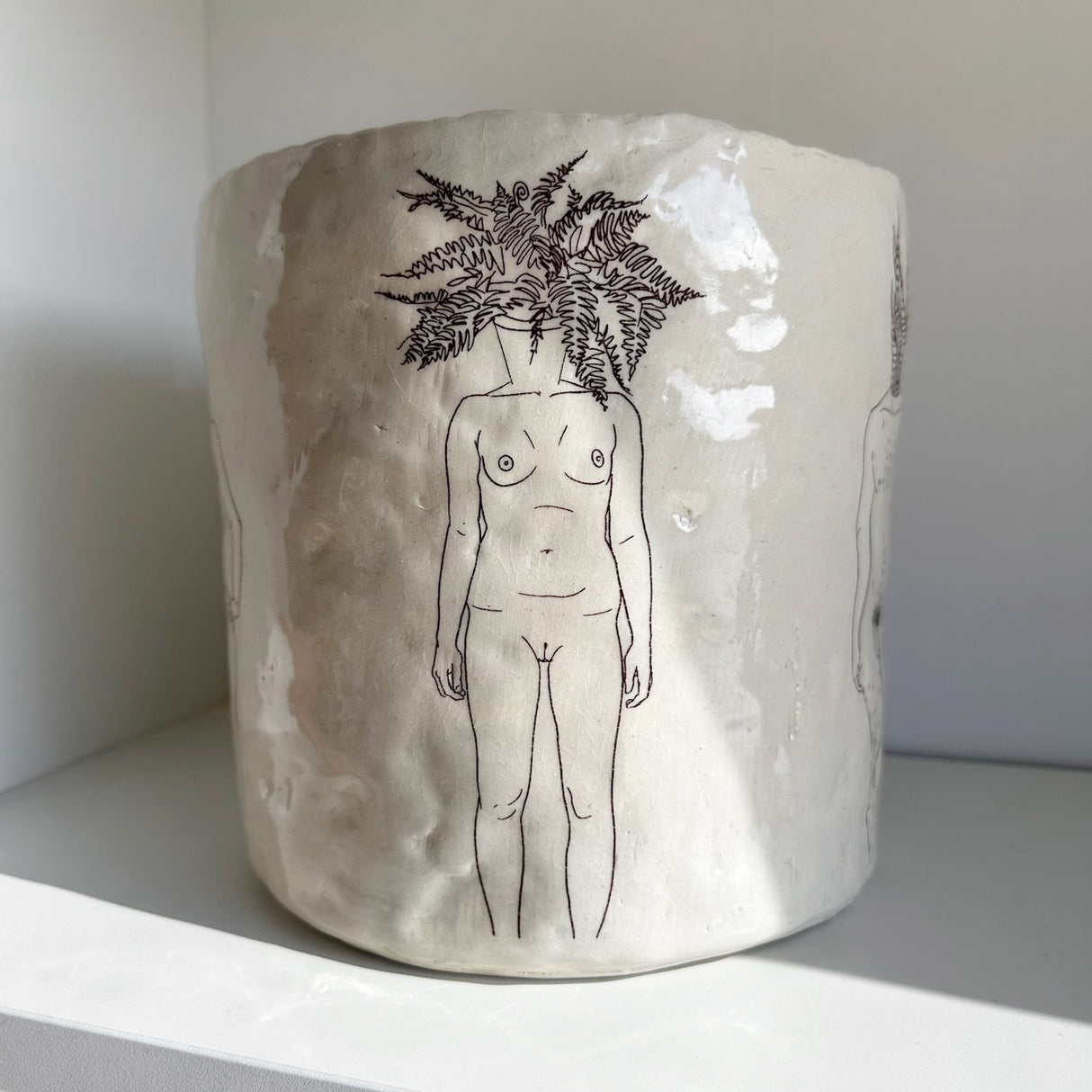 Large Pinch Planters Featuring Nudist Potted Plants- A