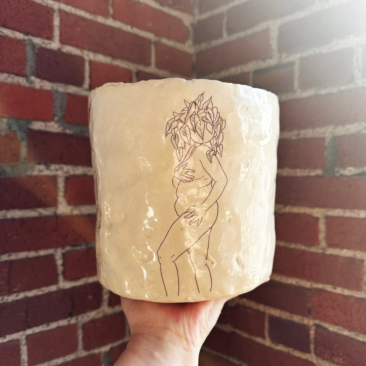Large Pinch Planters Featuring Nudist Potted Plants- A