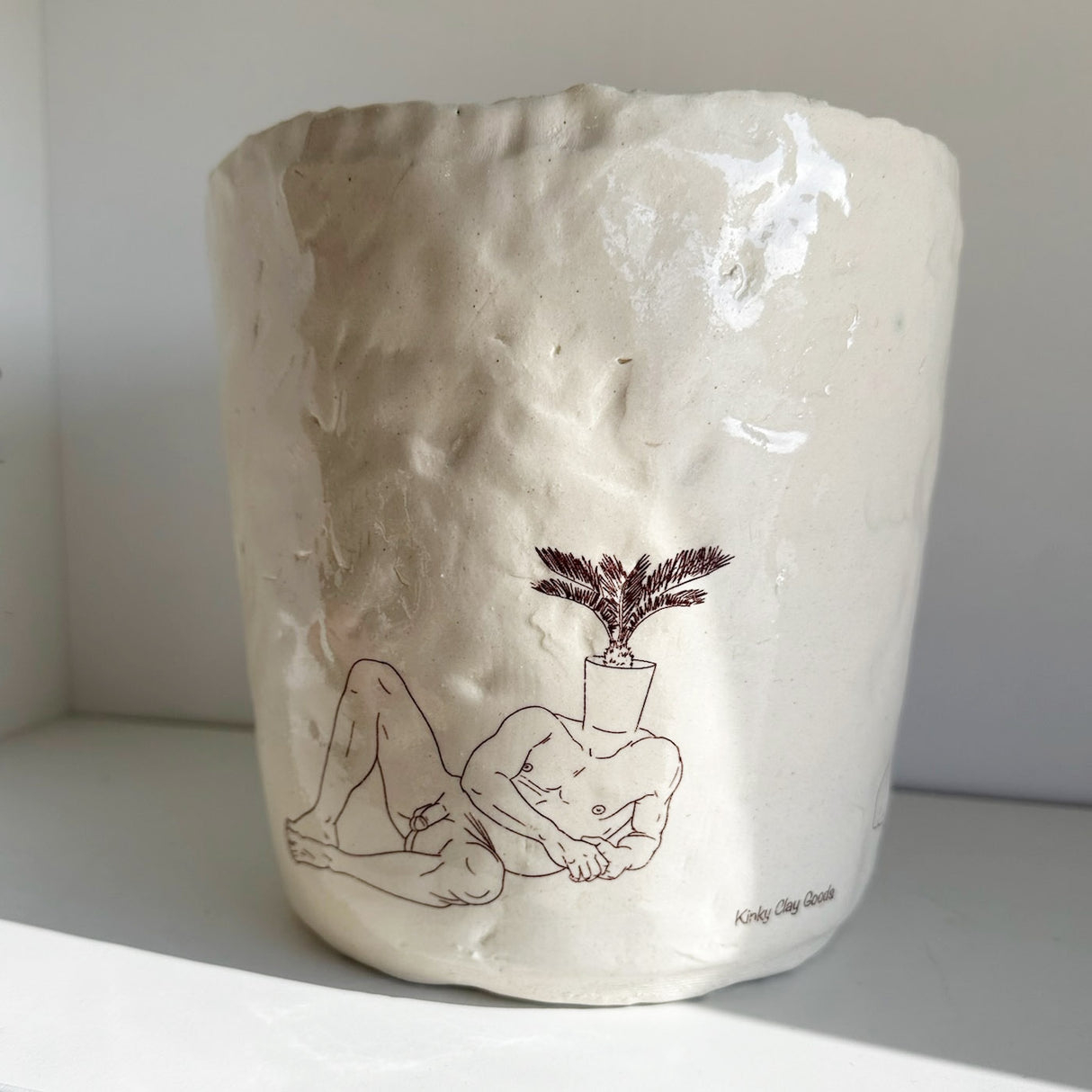 Large Pinch Planter Featuring Nudist Potted Plants-B